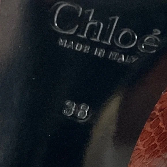 Chloè Snakeskin Mule Heels Size EU 38 Excellent Condition - Picture 8 of 14